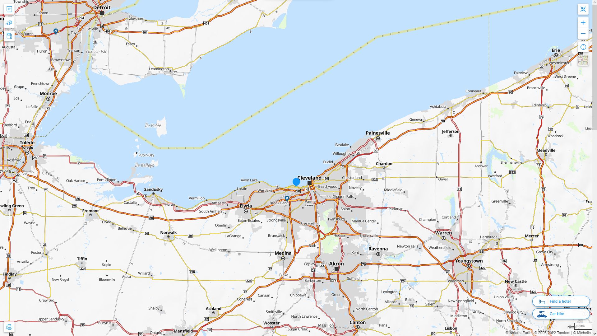 Lakewood Ohio Highway and Road Map